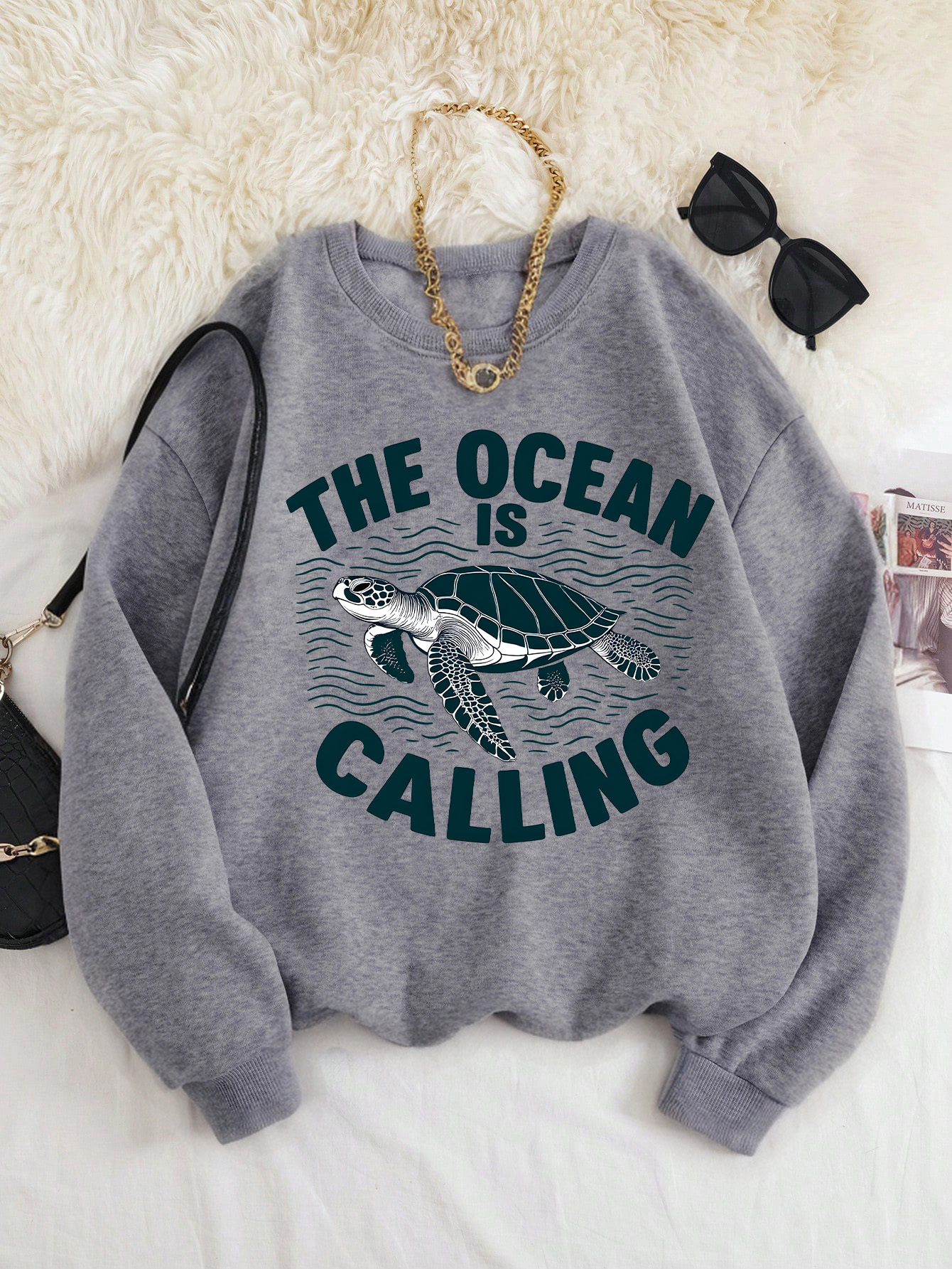 Pure cotton sweater female gray spring and autumn 2025 new American letters cute pattern women's fashion high street casual hooded coat