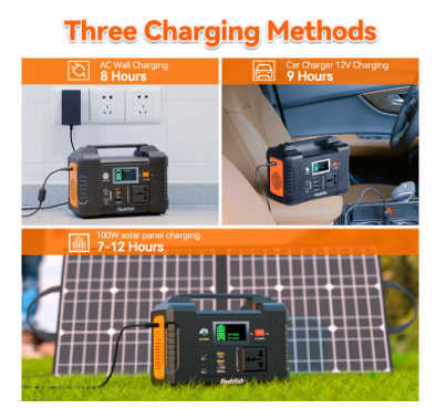Portable Power Station 500 110V/500W Solar Generator (Surge 1000W) 519.4Wh Backup Lithium Battery for Outdoor Home z250530