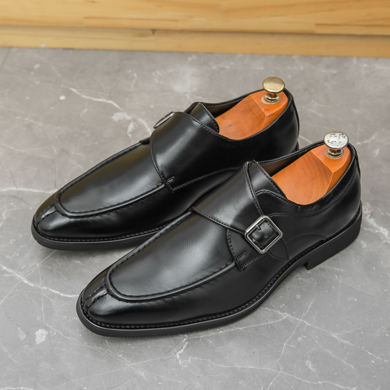 1892- New handmade British style buckle business leather shoes, suitable for men's formal wear, single shoe suitable for office and professional 