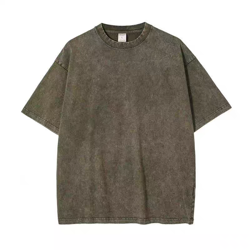 Men's Versatile Casual T-Shirt - Loose Fit with Simple Ribbed Cuffs, Soft Cotton Fabric for Comfort