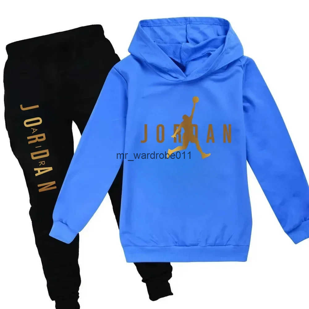 Spring Autumn Brand Pattern Print Children Set Hoodie + Pants Suit 2pcs Set Kid Casual Fashion Boy Girl Clothes Sport Tracksuit Q250709