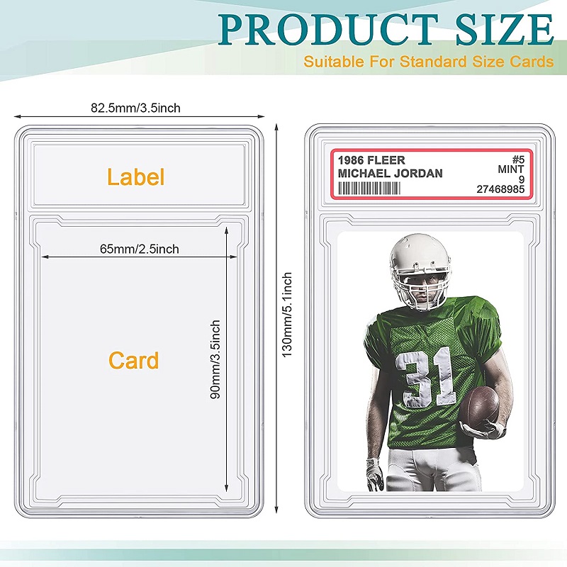 10-Piece Trading Protector Case Set Acrylic Holders with Label Position - Hard Card Sleeves for Collectible Cards dh928065