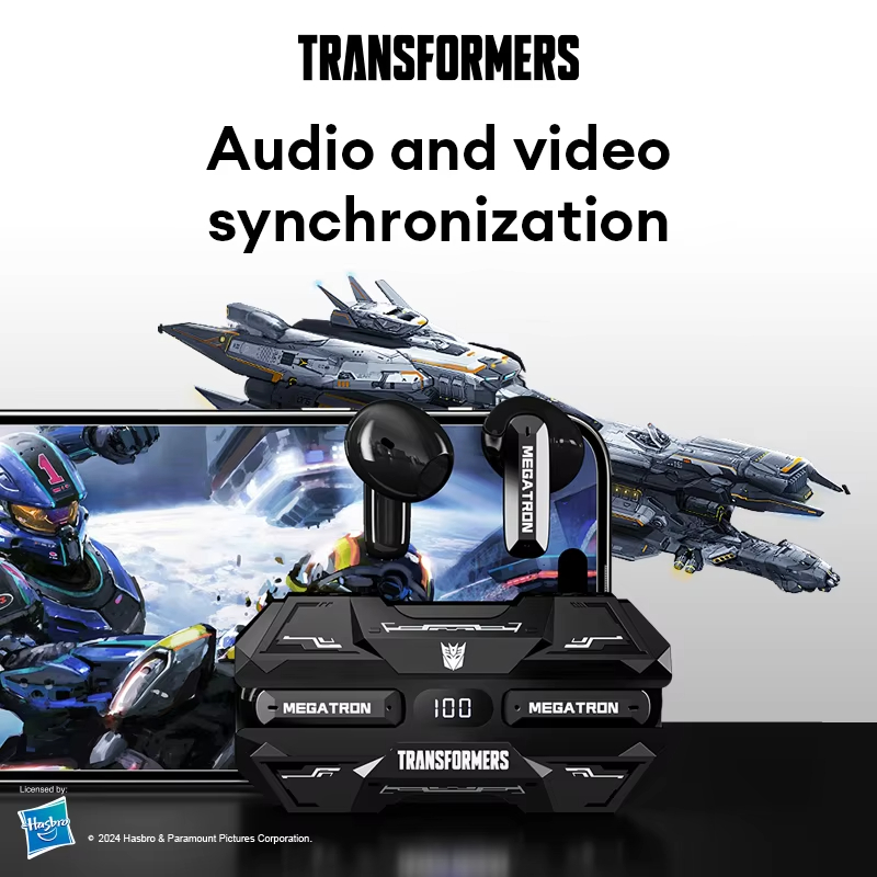 TRANSFORMERS TWS Gaming Earphones Hifi Stereo Sound Music Game Earbuds Dual Mode Low Latency HD Call Headphones TF-T51