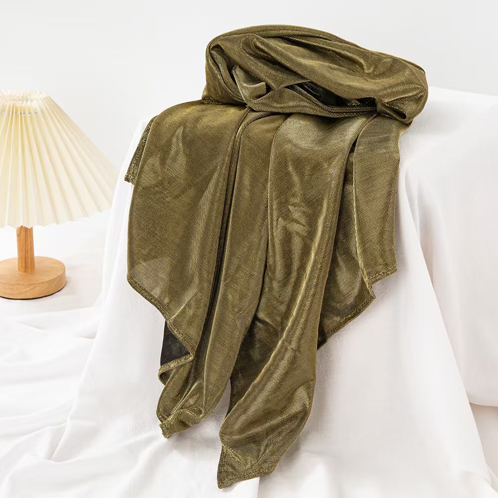 T1167 new cotton and linen towel solid color headscarf right angle edge shiny long scarf ladies scarf shawl