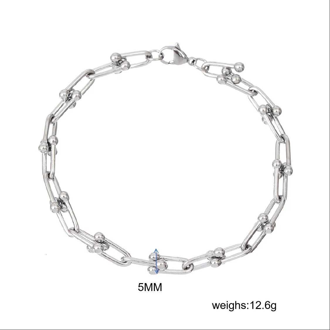 Fashion Charm U-Shaped Bracelet For Women Men Stainless Steel 18K Gold Plated Chain Unisex Jewelry Gift Daily Wear W250728
