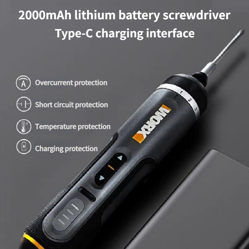 WORX WX242 4V Cordless Electric Screwdriver Kit - Compact Smart Power Tool with Lithium-Ion Battery, USB Rechargeable, 30-Piece Bit Set & Full Drill/D