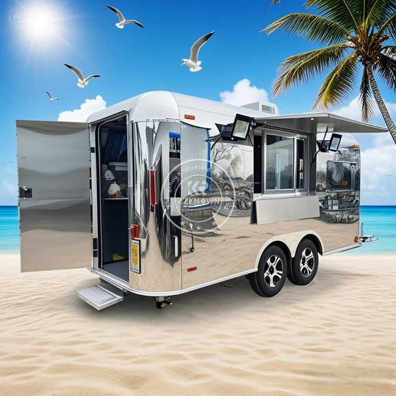 Customized Mobile Ice Cream BBQ Cart Food Cart Outdoor Fast Food Truck Baking Equipment Food Trailer