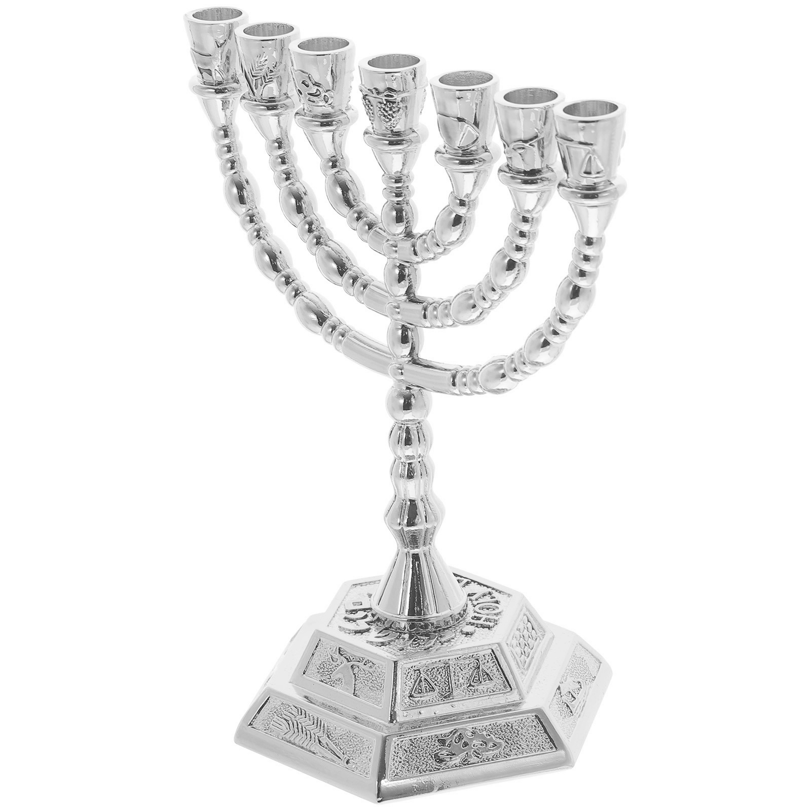 Seven Holes Holder 7 Candelabrum Zinc Alloy Home Decor Desktop naments Religious Candlesticks Vintage Menorah Bedroom H260310