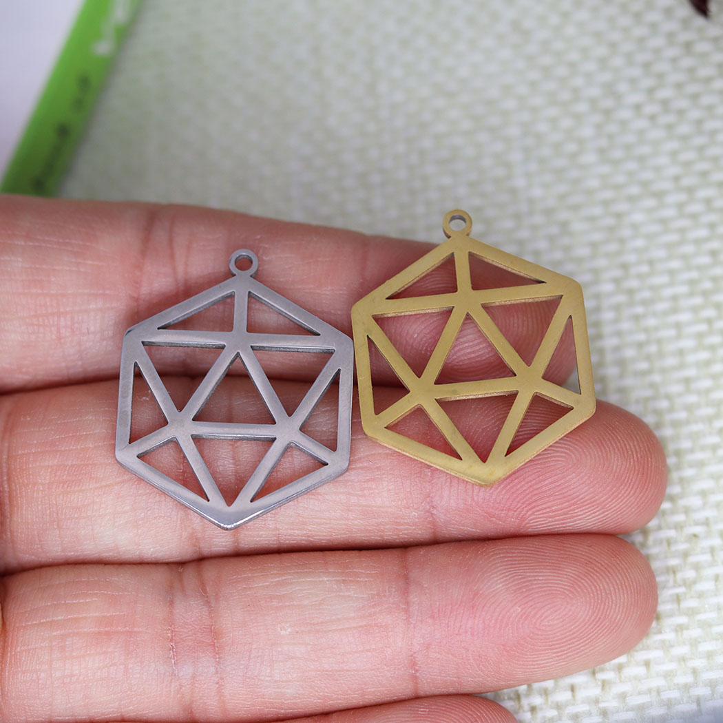3Pcs/Lotto Da Dadi Geometrici Canno Poliedrico Draghi Pendant Fit Collana Bracc…