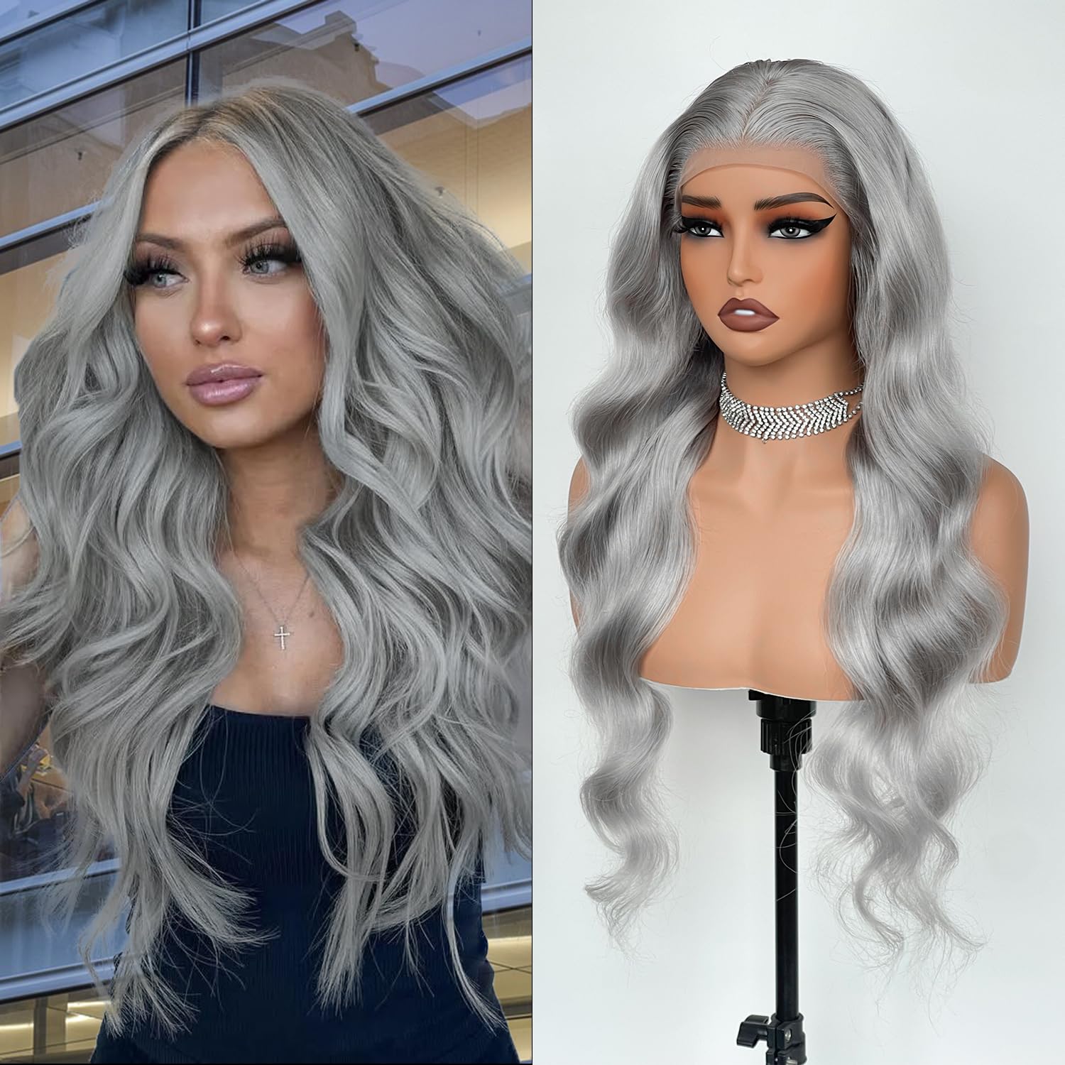 Red Colored Hair Similar to Real Human Hair Wigs Body Wave 13x4 Lace Front Wigs For Black Women Synthetic Wigs Middle Part 28 inch Heat Resistant Natu