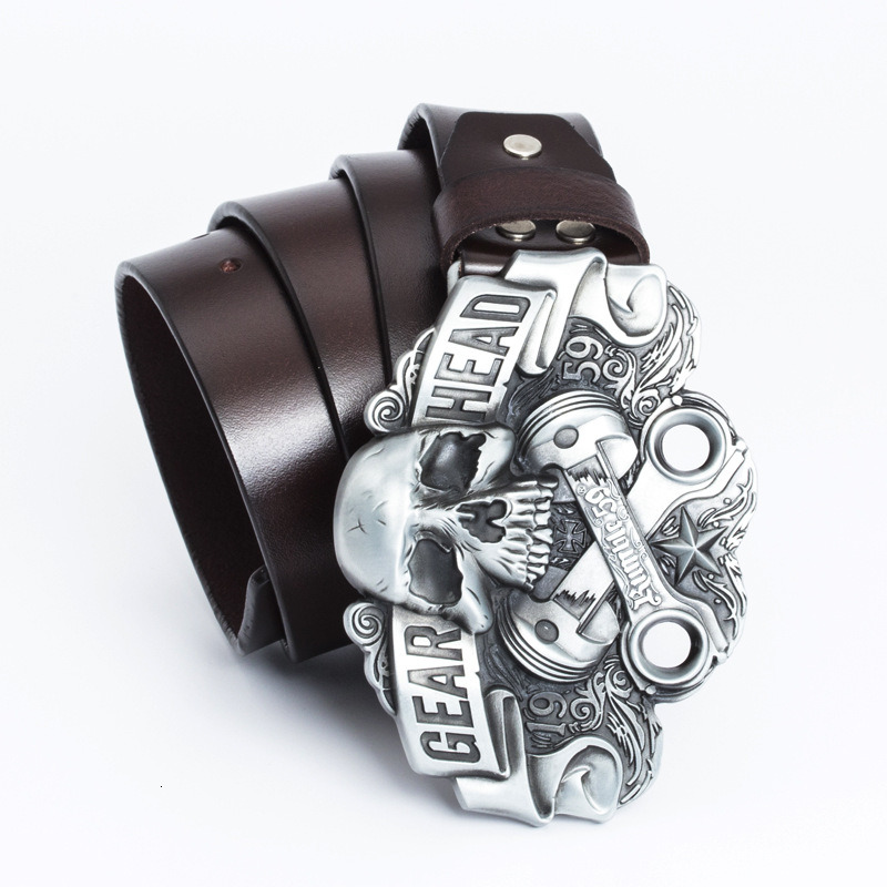 Connecting leather smooth buckle leather belt link iron splint buckle whole cowhide belt accessories punk rock bondage pants belt