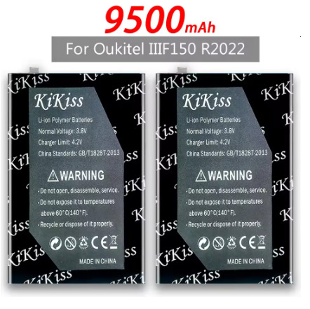 KiKiss 9100mAh - 9500mAh Battery For Oukitel F150 B2021 For Oukitel IIIF150 R2022 R2022 Mobile Phone Batterij