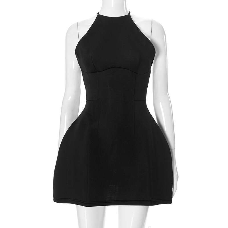 Q24ds386spring And Summer Basic Space Layer Waist-Cinching Backless Sexy Bodycon Sleeveless Dress For Women B5