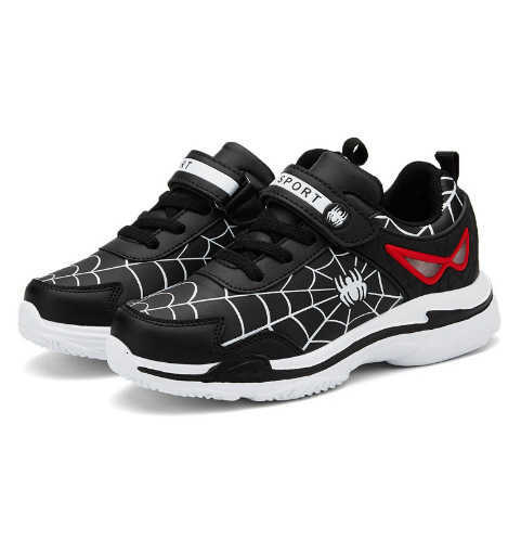 Brand Kids Trendy Spider Sneakers Boys Lightweight Sport Footwear Outdoor Breathable Tennis Shoes Non-slip Running Shoes W250207
