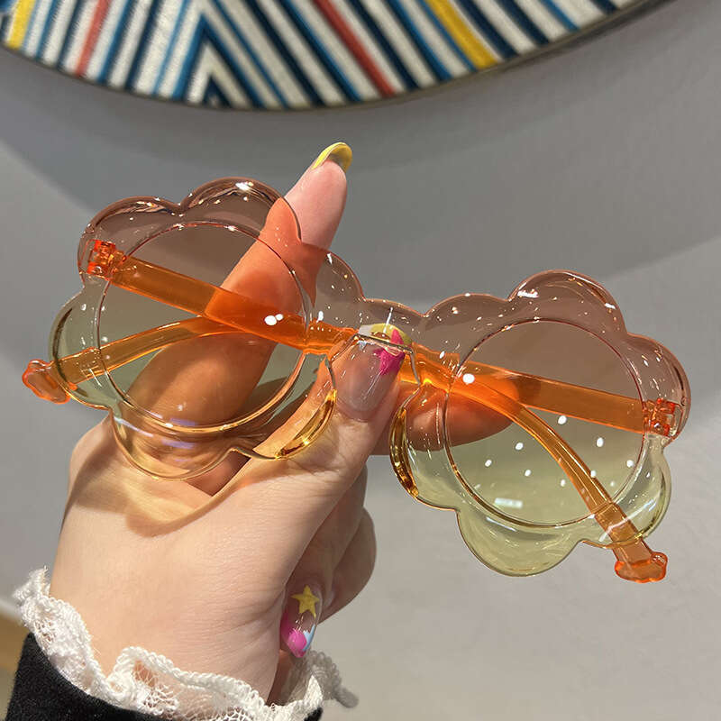 New One Piece Colorful Children s Round Frame Kids Glasses Sun Protection Baby Suower Sunglasses Z260305