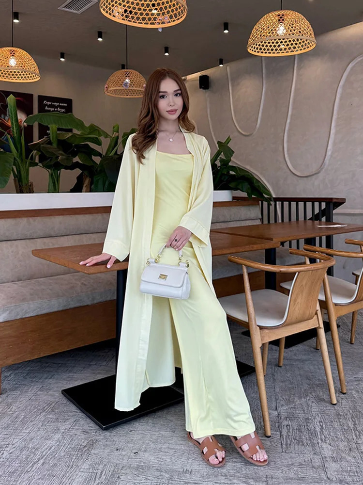 Fashion Bodycon Slip Length Womens Solid Hip Package Dresses Set Loose Minimalist Female Cardigan Sets Holiday Suit 250709