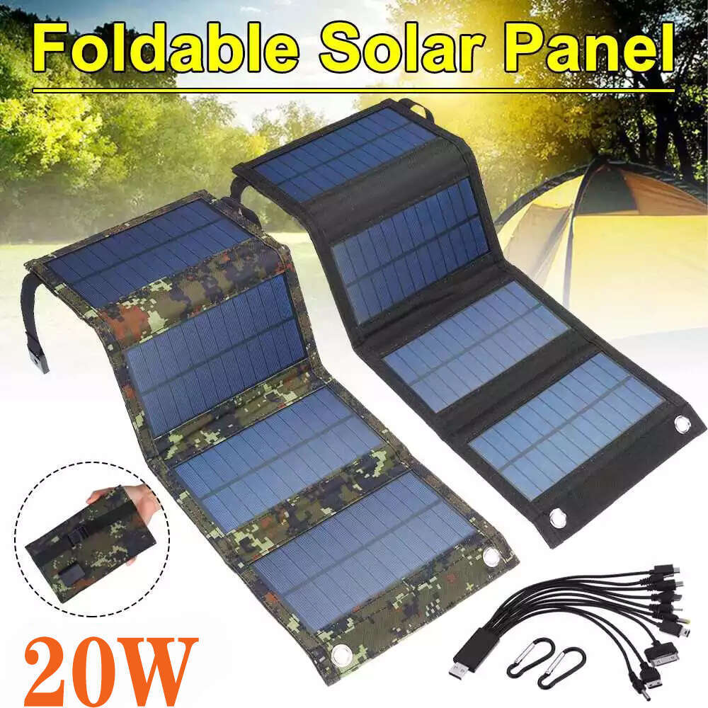 ALLPOWERS Flexible Foldable Solar Panel bag 5V High Efficience Solar Battery Charger 20W Solar Phone Charger for Travel Iphon
