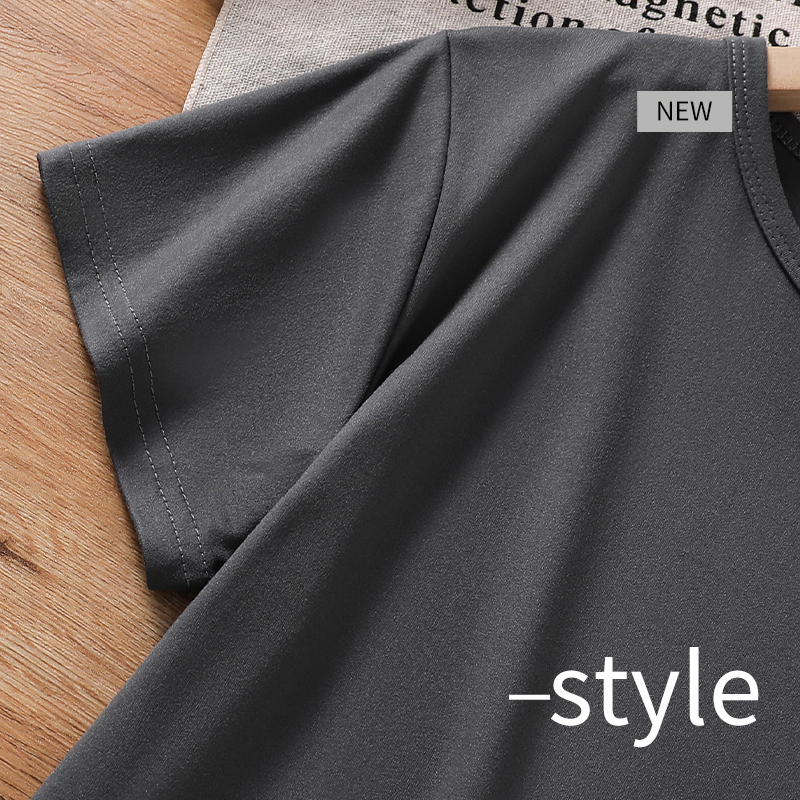 Men's Breathable Cotton T-Shirt - Lightweight & Casual Fit Solid color short sleeve T-shirt