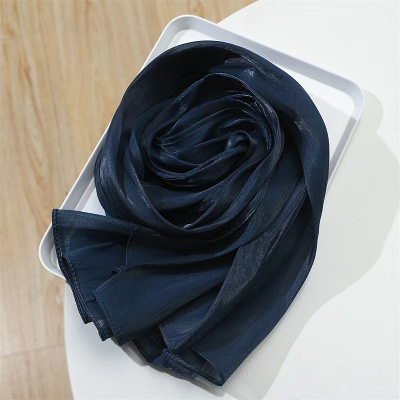 T1172 Spring and summer thin scarf solid color headscarf simple sun protection warm shawl silk scarf female scarf