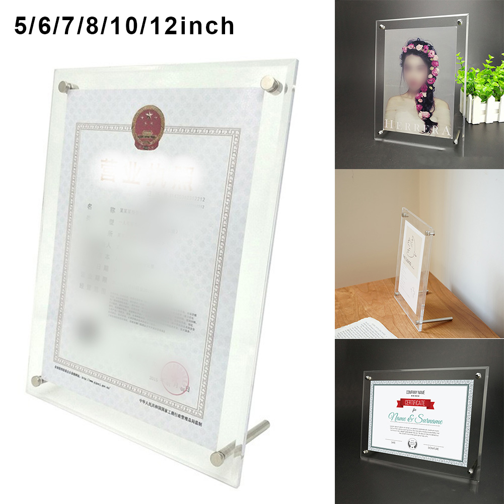 1 Pc Acrylic Photo Frame Transparent Painting Art Picture Holder 5/6/7/8/9/10/12inch For A3/A4/A5/A6 Paper Display Stand Decor H260306