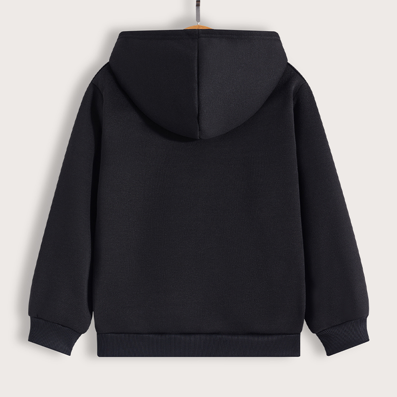 Pure cotton sweater for men and women with the same 2025 new spring and autumn solid color trend high street hooded casual coat.