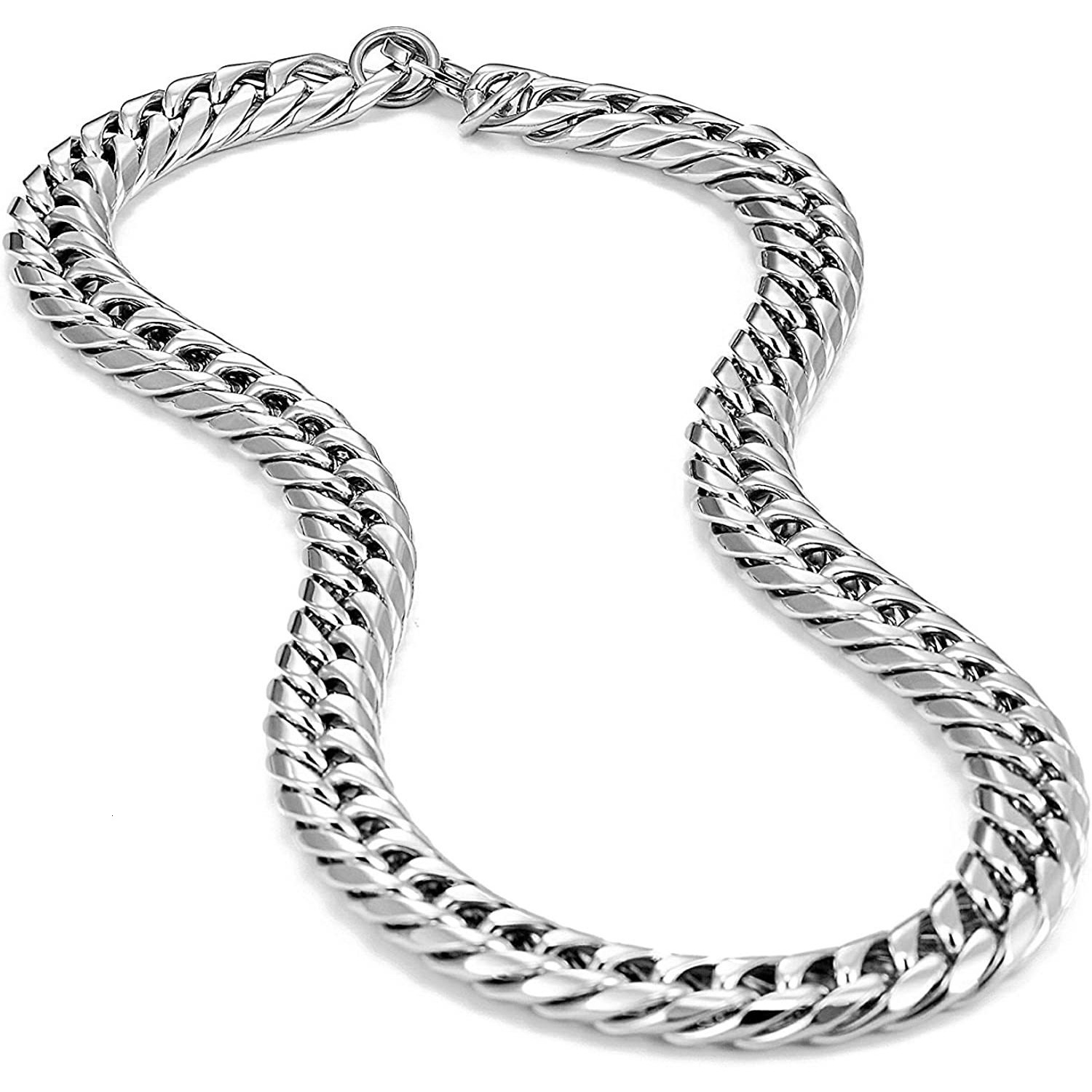 Steel Jewelry Non-Fading Mens Stainless Steel Chain Necklace Extra Thick and Wide 8 10 12 14 230518