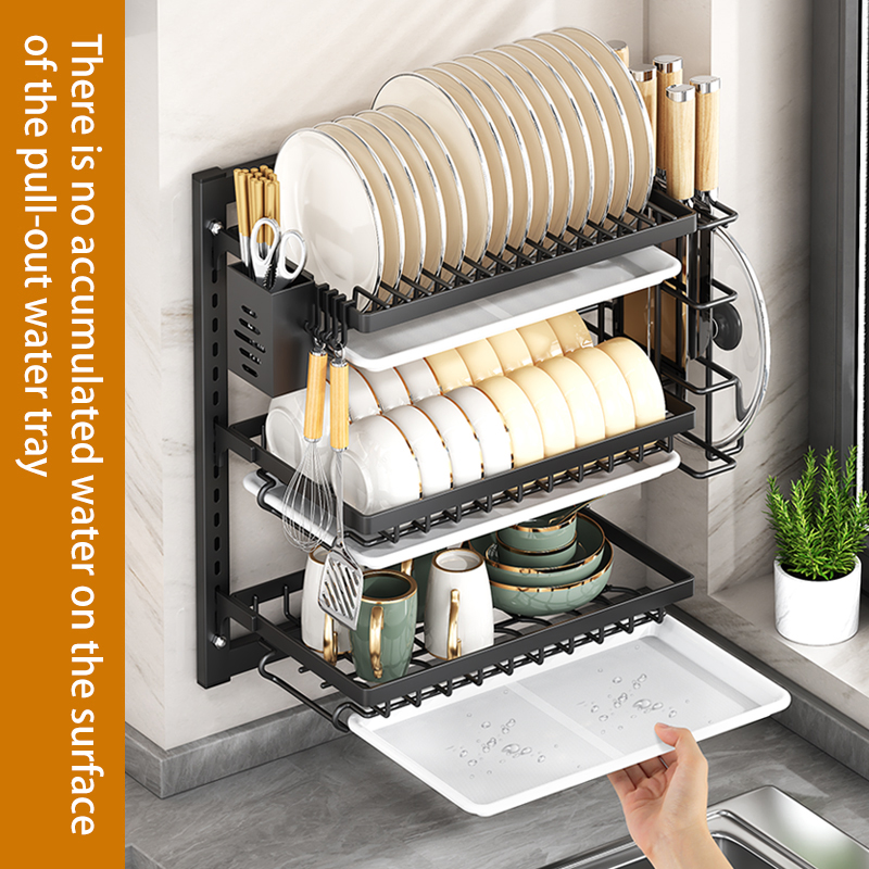 Modern Wall-Mounted Plate Rack for Kitchen Storage