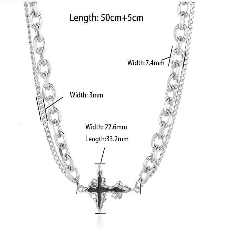 Hot Sales Dark Cross Necklace Men Fashion Punk Style Titanium Steel Non-Fading Womens High-end Bracelet Jewelry Set Accessories W250728