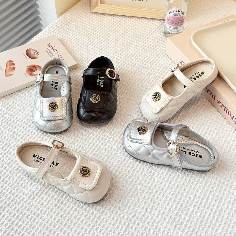 2025 Summer New Children Leather Shoes for Girls Fashion Korean Sle Soft Bottom Anti-slippery Versatile Chic Princess ShoesXJ2507