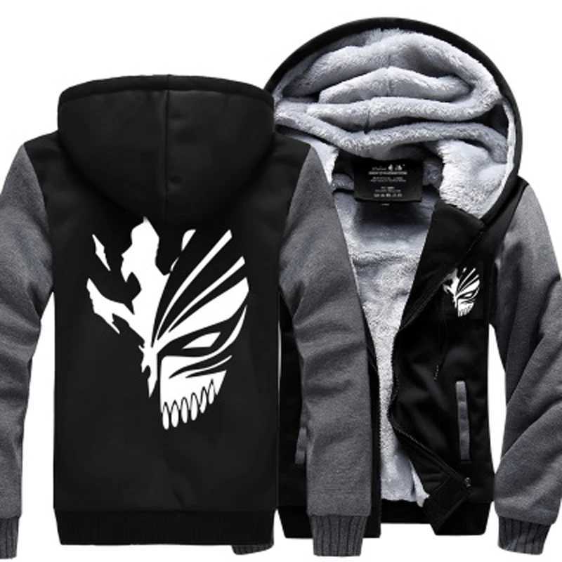 Anime Bleach Men Sweatshirts 2023 hot winter thicken fleece Kurosaki Ichigo hoodies men hip hop fashion Zippered hoodie for fans z2507052WOK