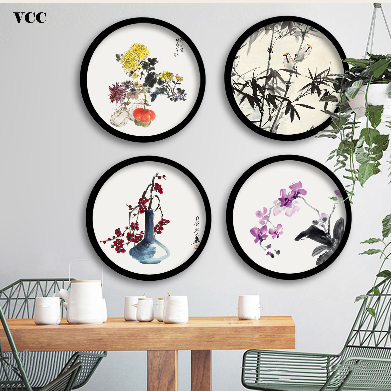 Wooden Frames Creative Gift DIY Hanging Wood Picture Holder Wall Mounted Photo Frame Round Home Decoration H260306