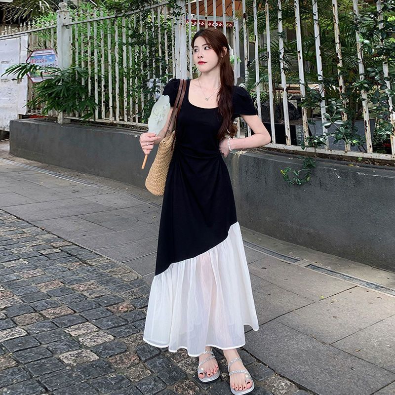 KC202 Large size French short sleeve dress for women in summer