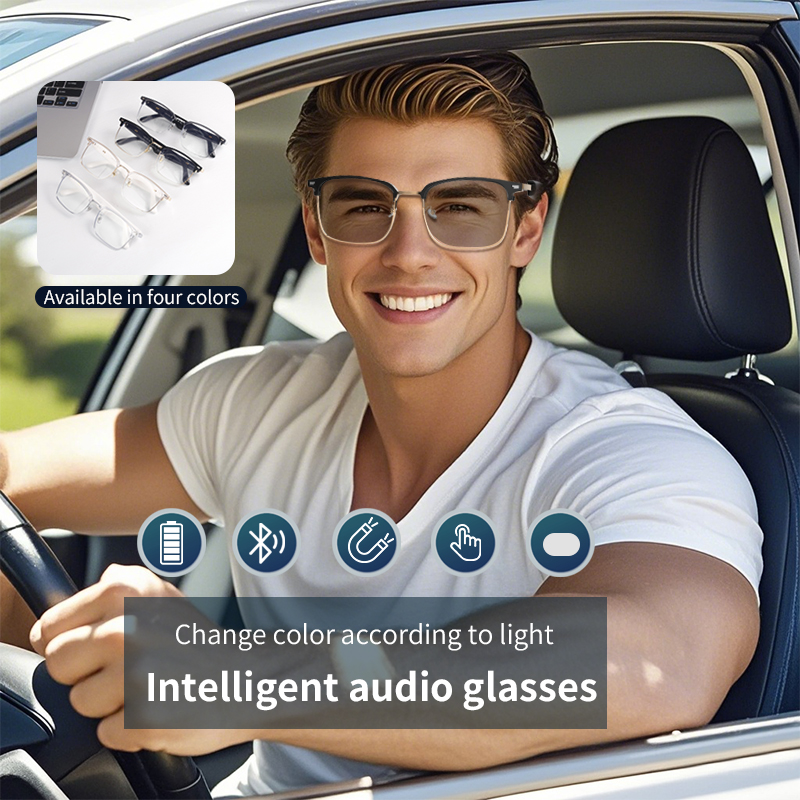 LIGE Smart Bluetooth sunglasses UV400 for both men and women, audio glasses with open-ear speakers, music control, calls, voice assistant, suitable fo