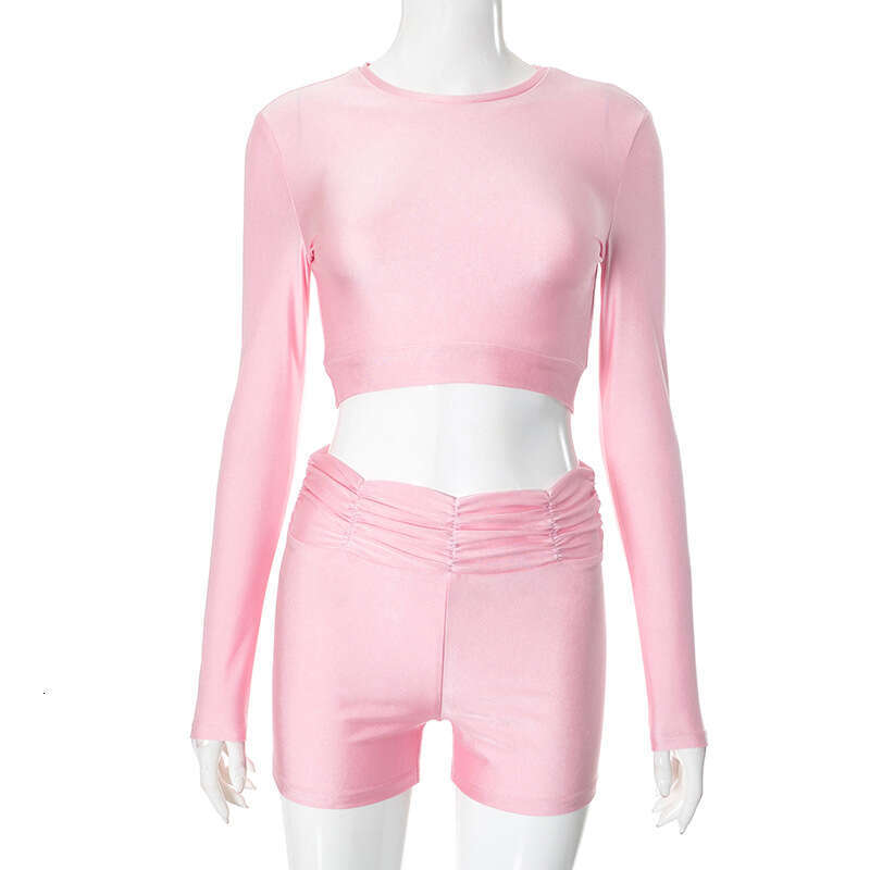 Style Spring Sexy Hot Girl Tight Top High Waist Sports Set B5