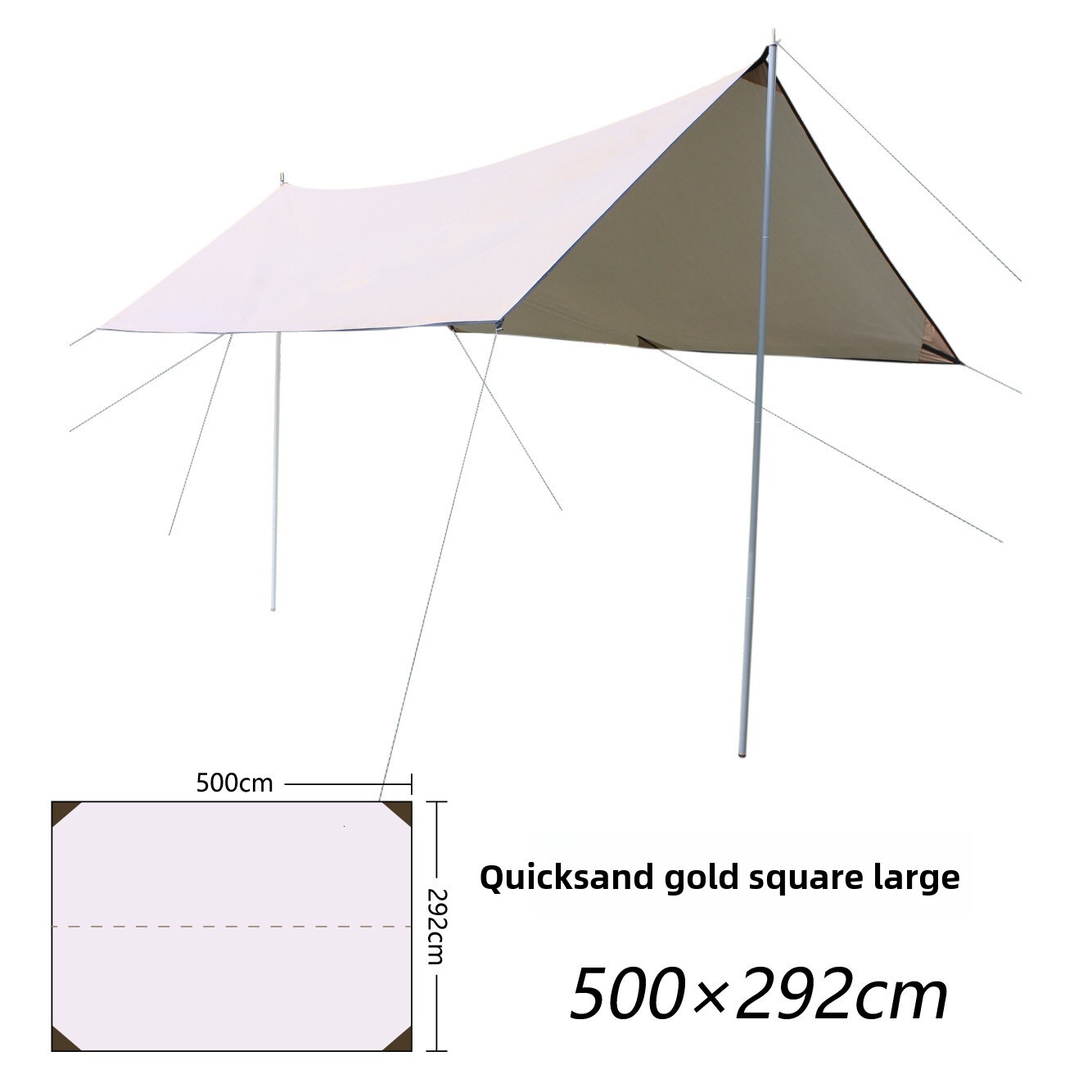 Extra Large Outdoor Canopy Tent Sunshade Camping Picnic Black Coating Windproof Ultra-light Portable Gear Equipment