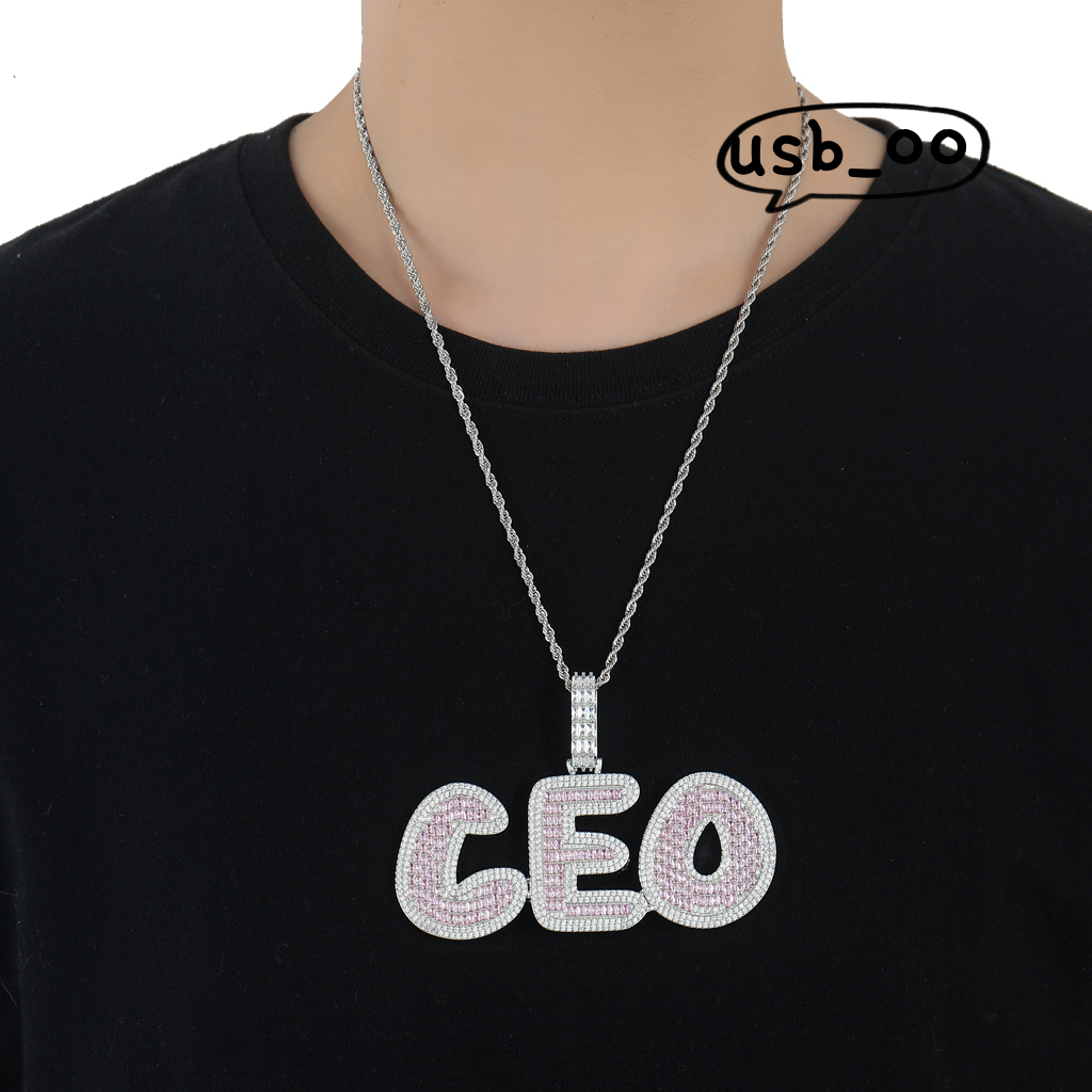 Hop Customizable Hip Alphanumeric Color Pendant Gold Plated Trendy Accessory for DIY for Gift Party Anniversary