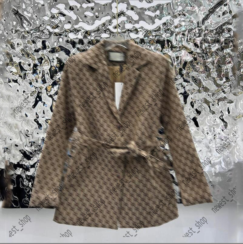 Western clothing womens Blazers designer autumn luxury women outwear Double letter print coat slim fit casual Suits Blazer with belt Male dress suit khaki S-L