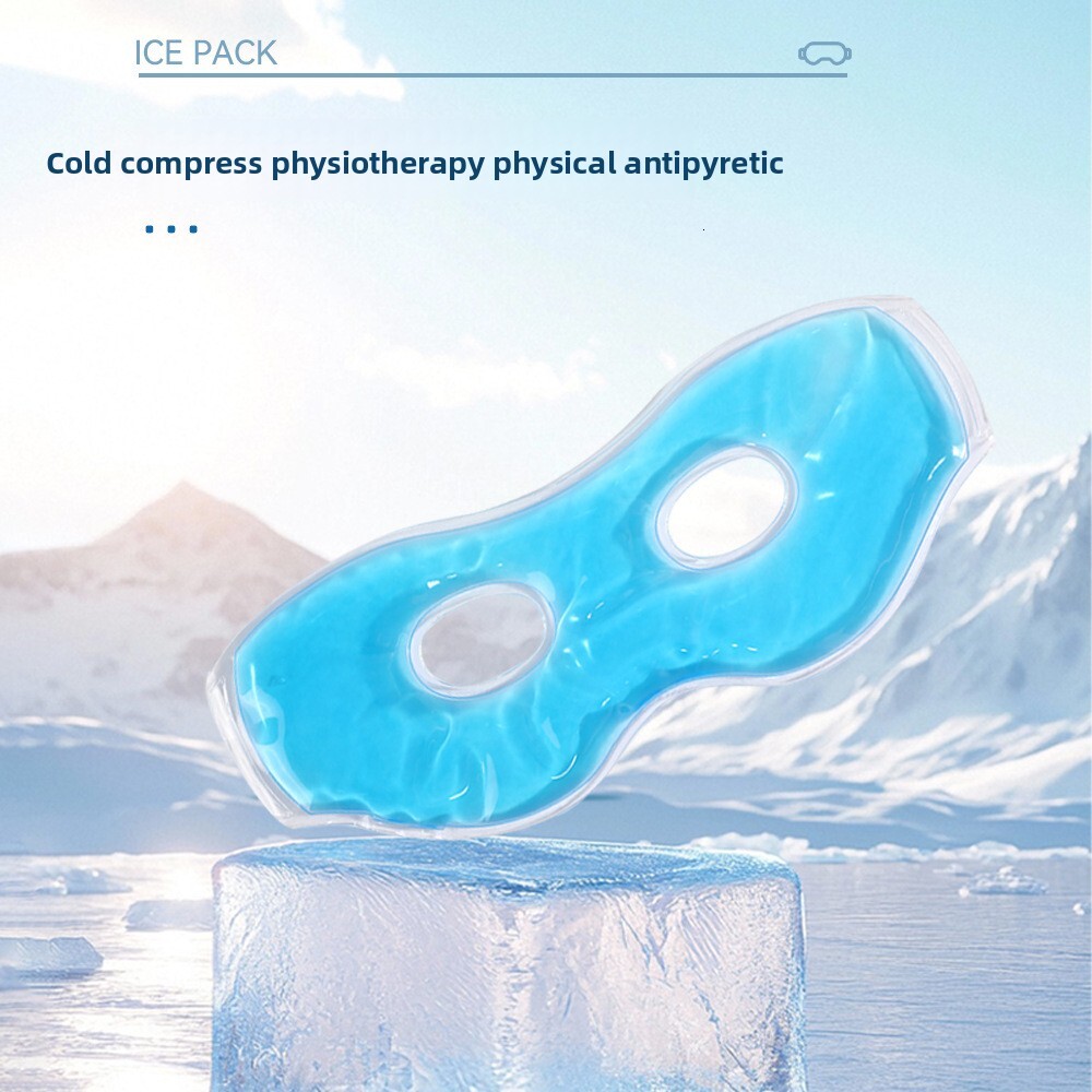 Summer Soft Gel Patch Physical Soothing Sleep Cooling Light Blocking Large Double Hole Eye Mask