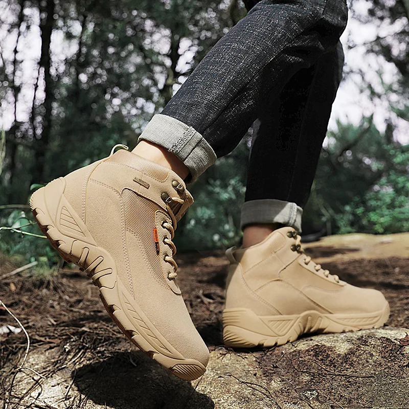 Men Tactical Boots Hiking Shoes Plus Size Boot Climbing Shoes Waterproof Outdoor Ankle Casual 250716