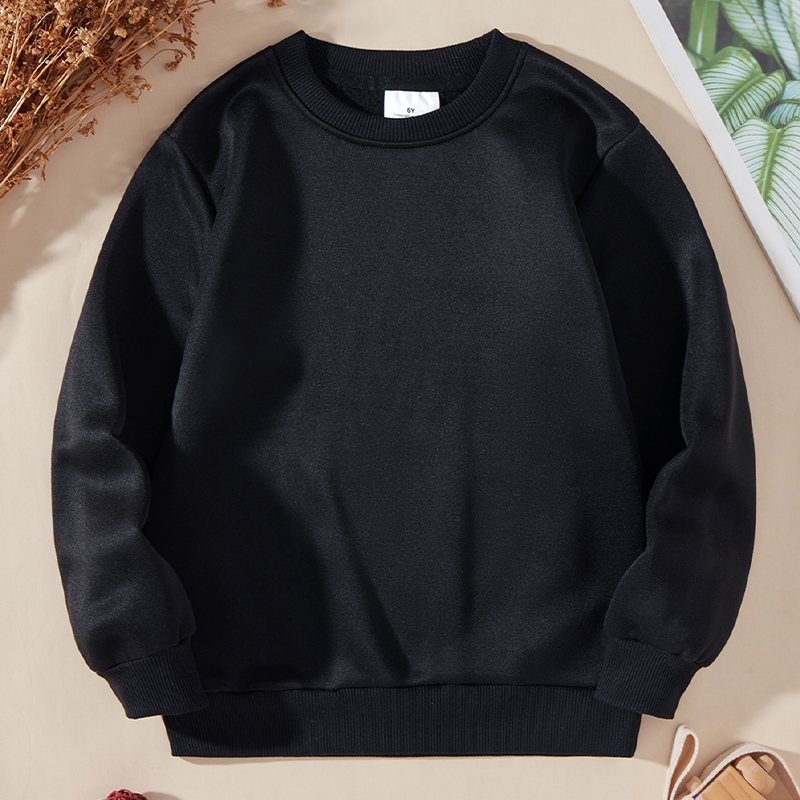 Solid color hoodless sweater for men and women with the same paragraph 2025 new spring and autumn round neck simple trend high street hoodless casual 