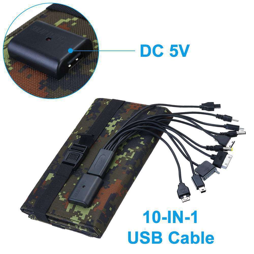 ALLPOWERS Flexible Foldable Solar Panel bag 5V High Efficience Solar Battery Charger 20W Solar Phone Charger for Travel Iphon