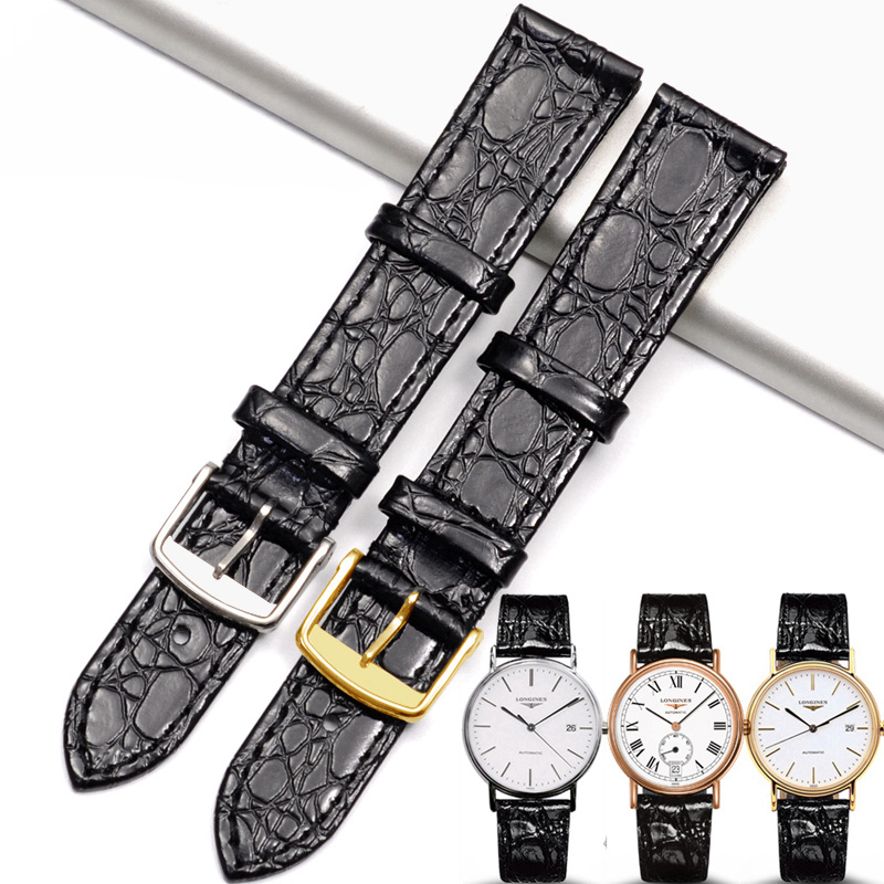 Leather strap for Longines Magnificent and elegant strap 18mm male 13mm female L4L2 ultra-thin Genuine leather watch band