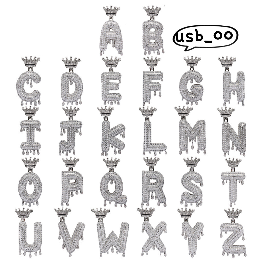 Diamond Custom 925 Silver Mozambican Lettering Necklace Crown Drop Lettering with Custom GRA Certificate