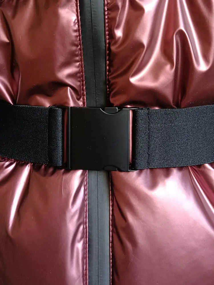 2025 Fashion Womens Winter Hooded High Waist Padded Coats with Belt Elegant Lady Thick Warm Pockets Windproof Skiing Jackets Z250707