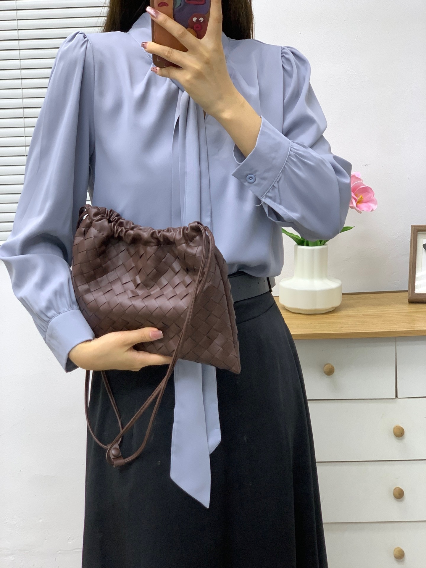Sac De Luxe Suede Faux Leather Mini Bag Satchel Beach Clasp Drawstring Embroidery Red Mini Medium Women S Bags Designer