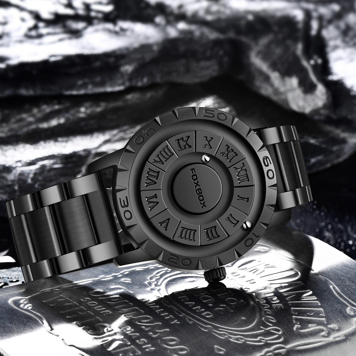 LIGE brand magnetic ball suspension cool men's watch black technology sense creative personalized waterproof fashion watch Local warehouse