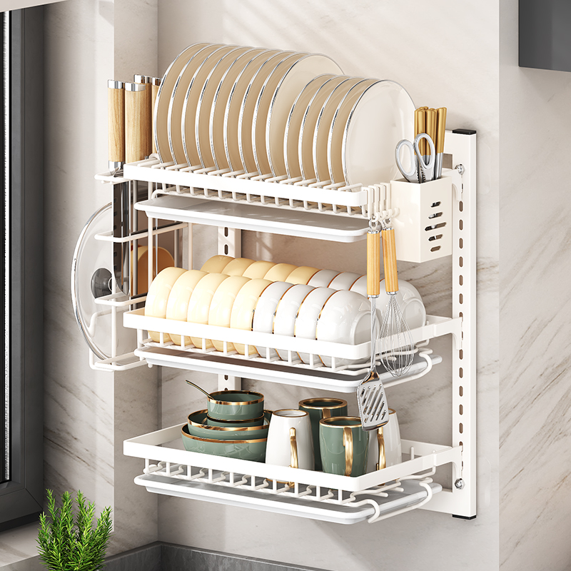 Modern Wall-Mounted Plate Rack for Kitchen Storage