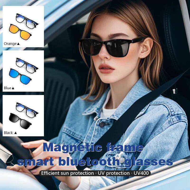 Bluetooth Sunglasses Magnetic Frame 2 In 1 Audio Music Call anti-blue light UV400 Polarized Lens Women Men Smart Glasses