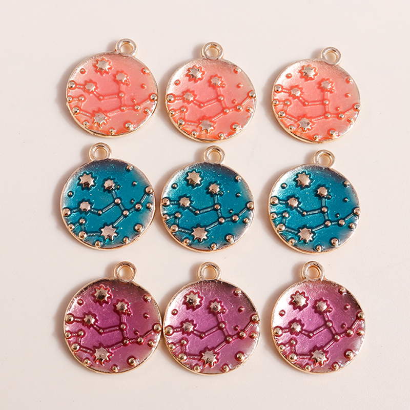 10pcs Mix Enamel Galaxy Saturn Globe Moon Stars Charms Pendants for Necklaces Bracelet Earrings DIY Jewelry Making Accessories
