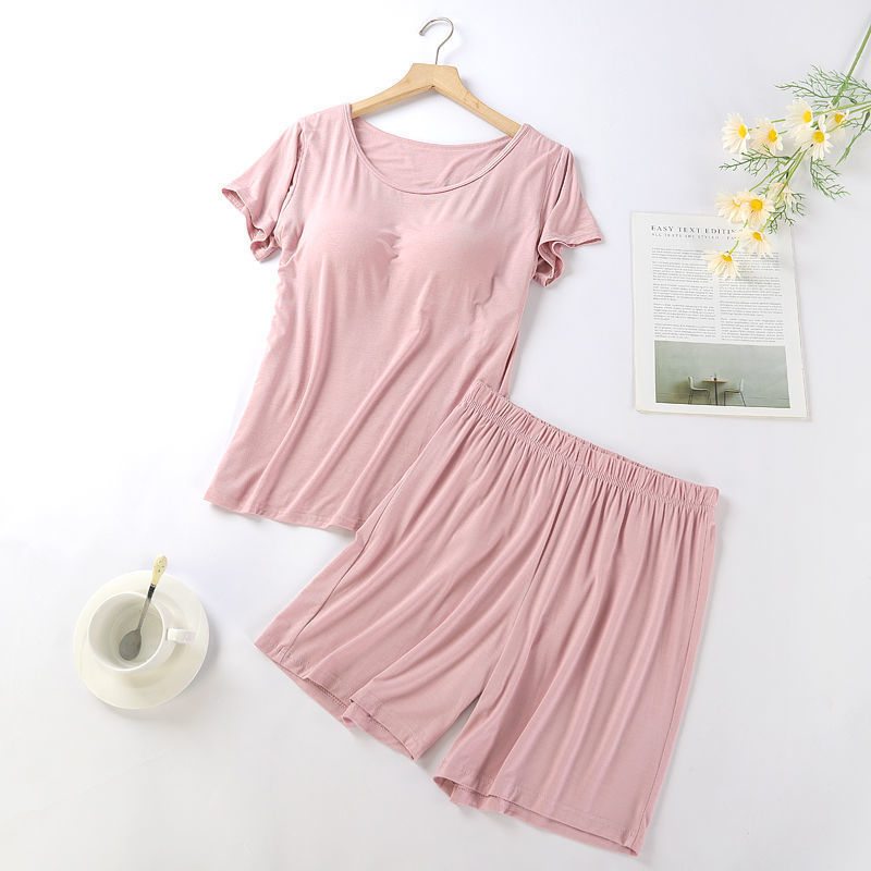 B963-Summer modal cotton printed nightdress simple sexy sweet slim pajamas home clothes for women